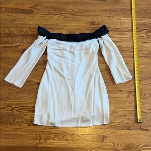 Abercrombie & Fitch Off-Shoulder Black and Cream Mini Dress